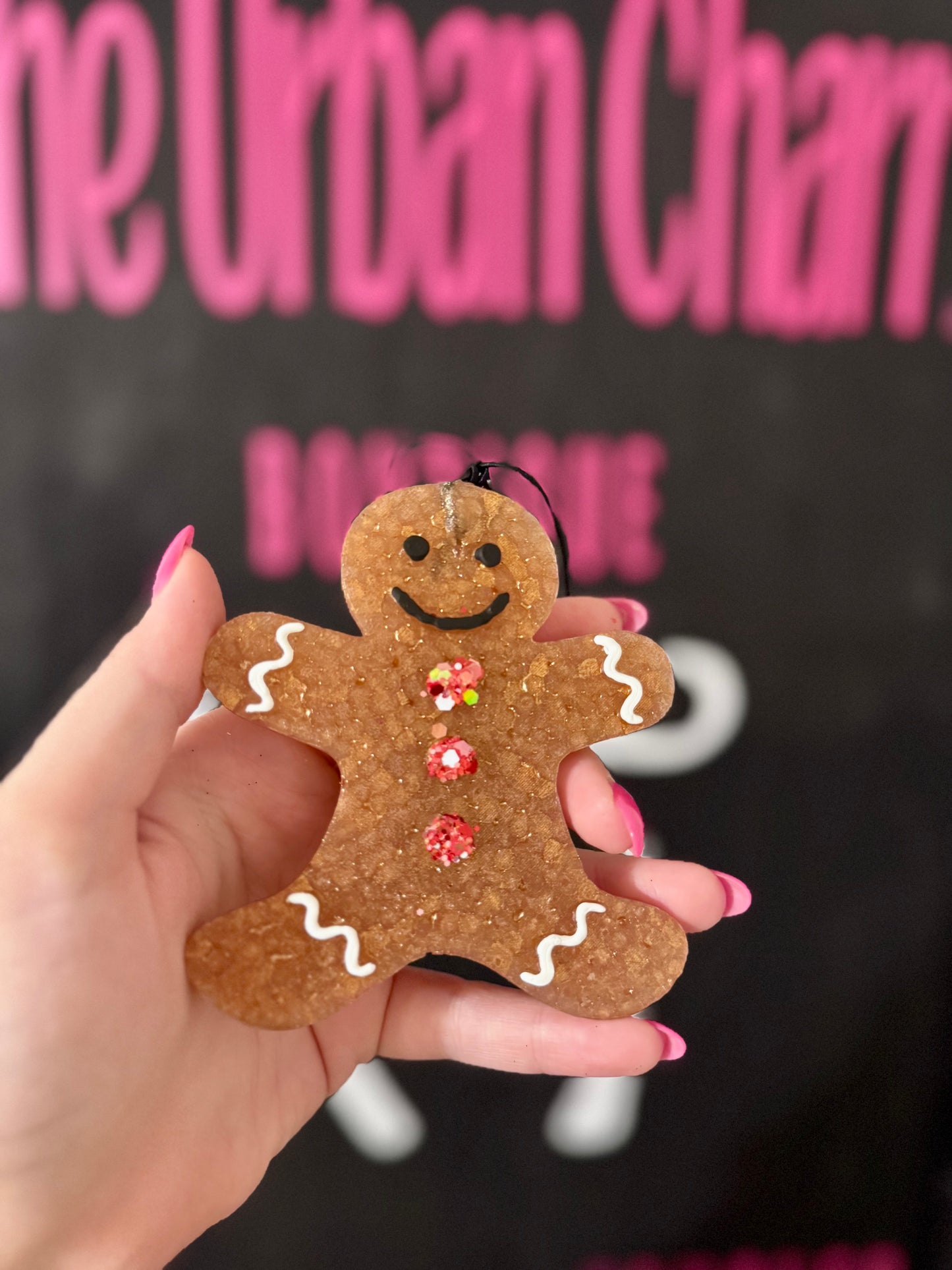 Gingerbread man car freshie