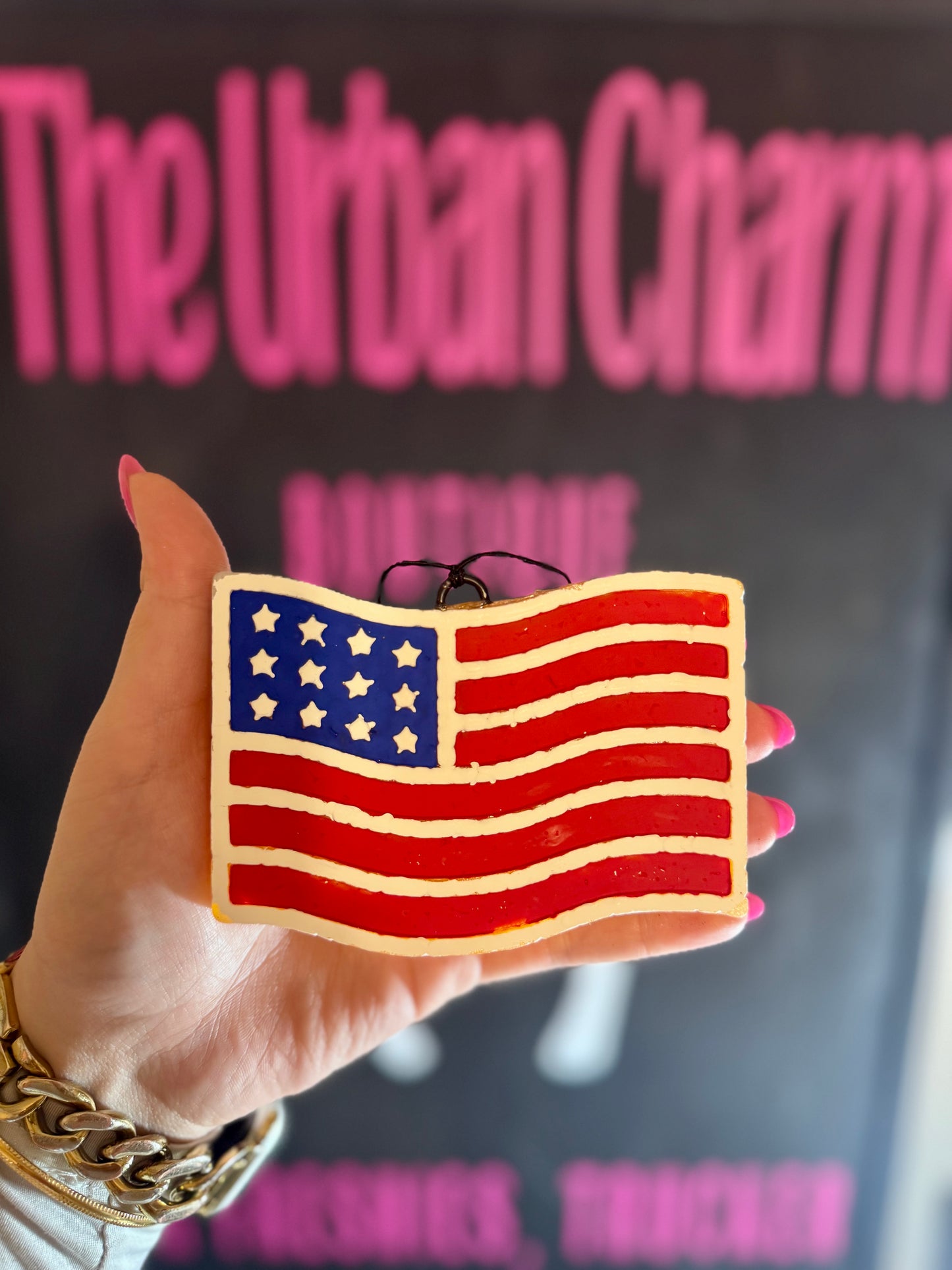 U.S. Flag car freshie